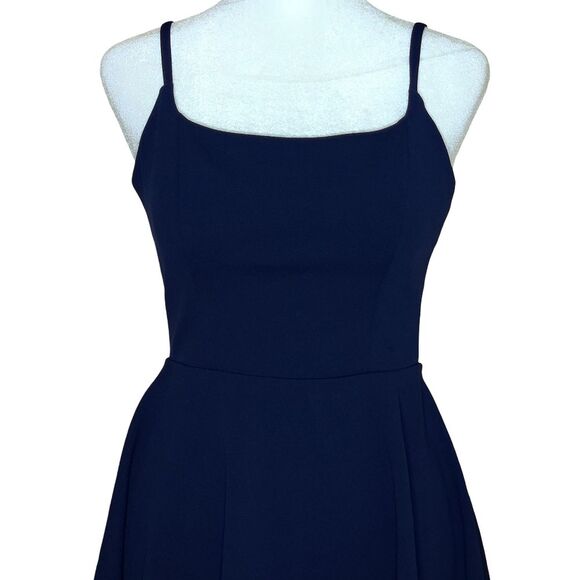 Altar'd State Hampton Skater Dress Navy Open Lace Back Two Tiered Skirt Small - Picture 3 of 13